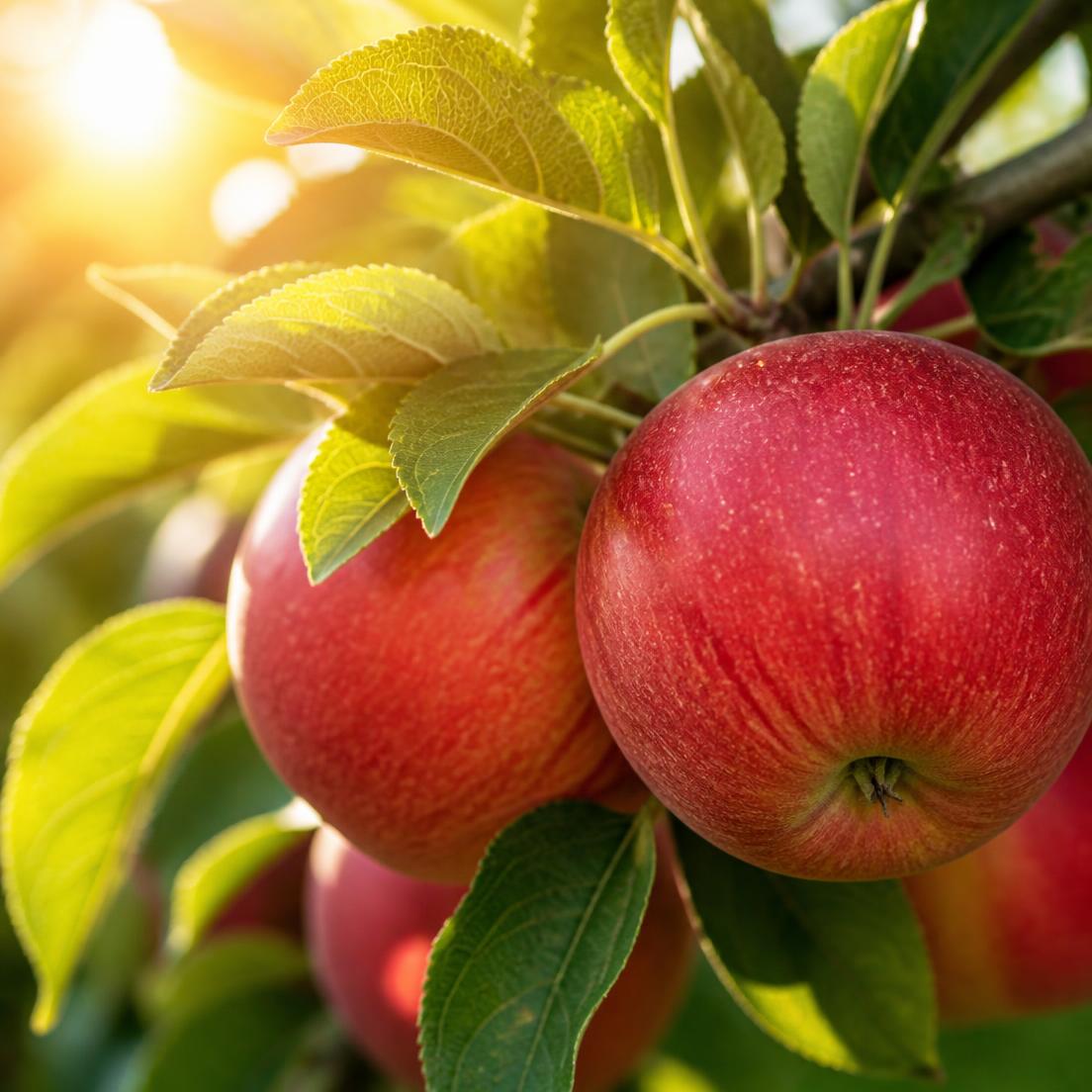 Ripe orchard apples on the branch